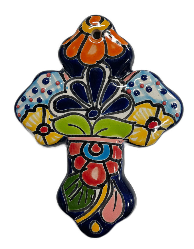 Handmade Ceramic Glazed Talavera Cross&nbsp;
