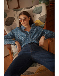 Tamara Shirt Denim Flower