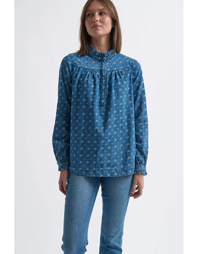 Tamara Shirt Denim Flower