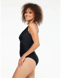 Textured Black Twist One Piece