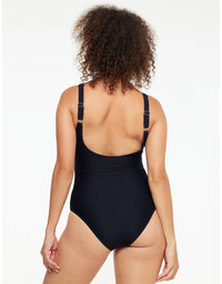 Textured Black Twist One Piece