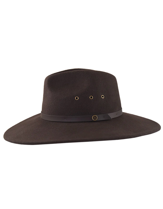 The Ratatat Wide Brim Felt Hat - Chocolate