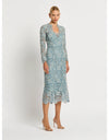 Tiffany V Neck Dress Light Blue/Ivory Lace