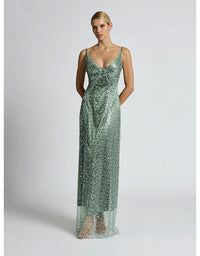 Tilda Shoe String Gown - Sage