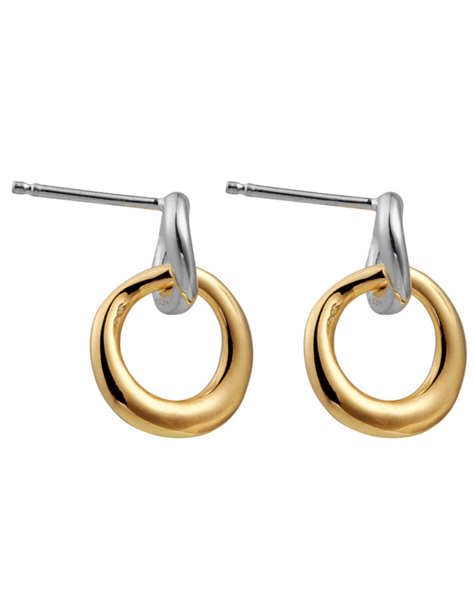 Tranquila Stud Yellow Gold/Silver Earring