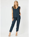 Traveller Luxe Side Tie Pant Navy