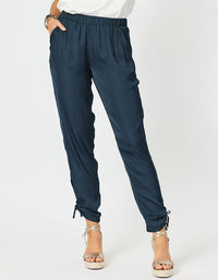 Traveller Luxe Side Tie Pant Navy