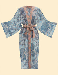 Tropical Toile Kimono Denim & Petal