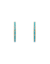 Turquoise Pave Maxi Hoops