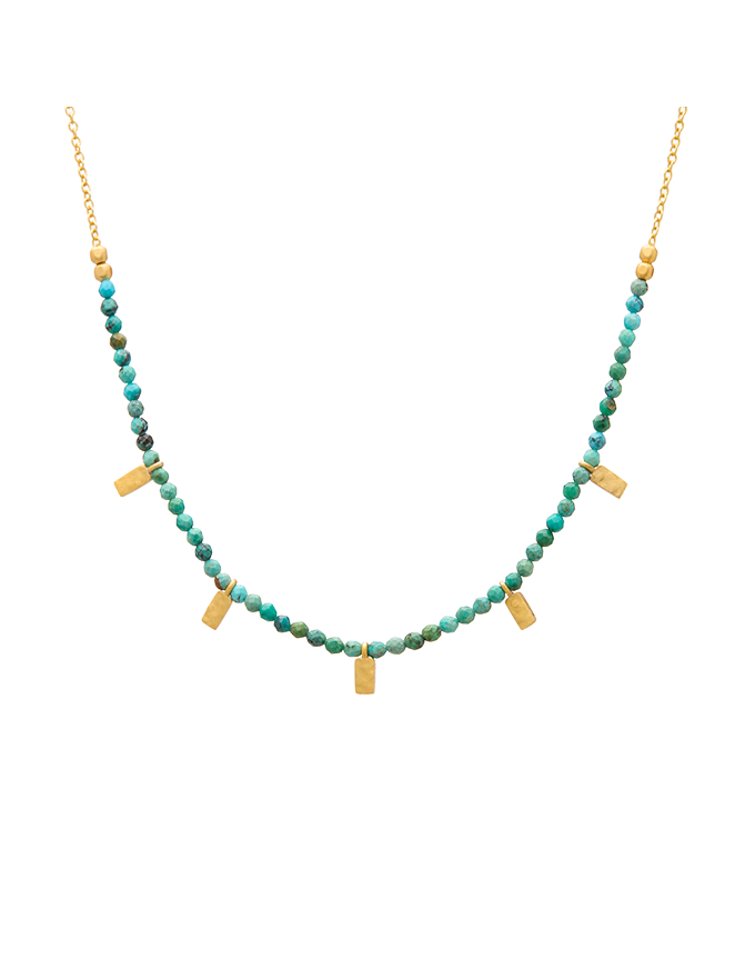 Turquoise Choker Necklace 18kt ygp