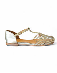 UGuys Pale Gold Leather Flats