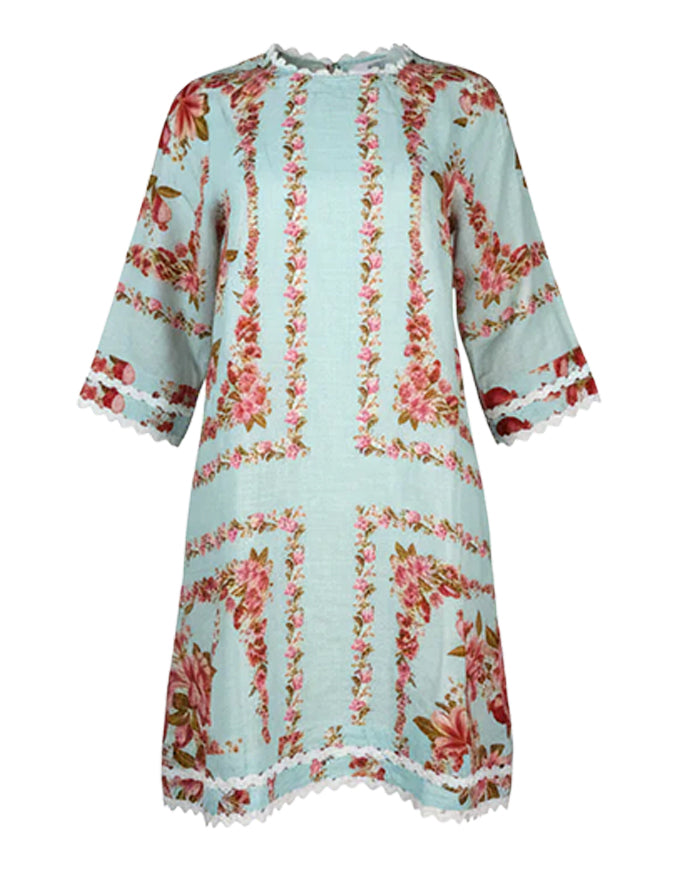 Floral dress with a light blue background