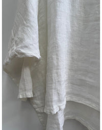 Valentina Stonewash Linen Top White Combo