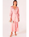 Versailles Wrap Dress Pink Jacquard
