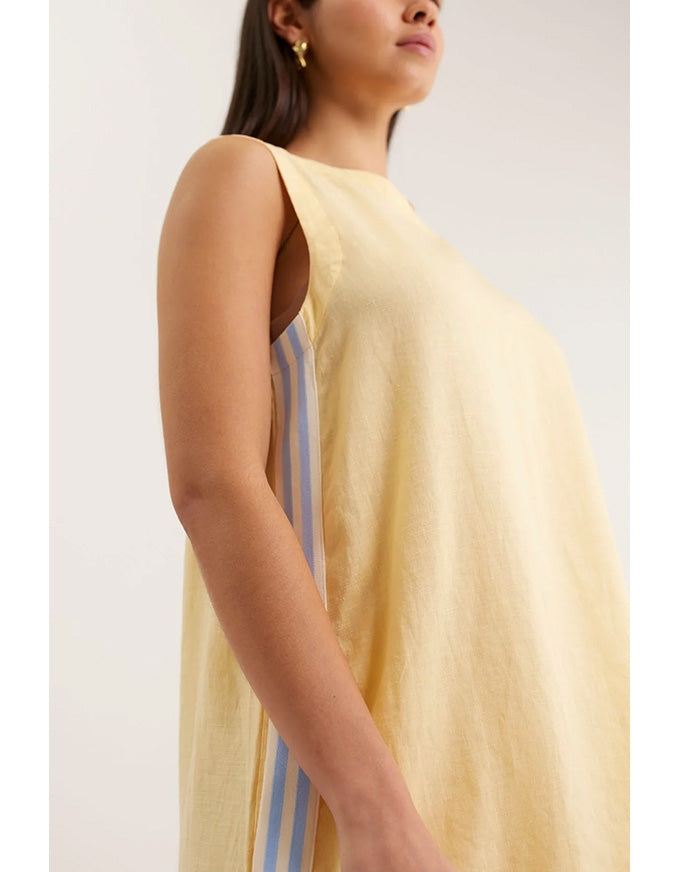 Vespa Linen Dress Lemon