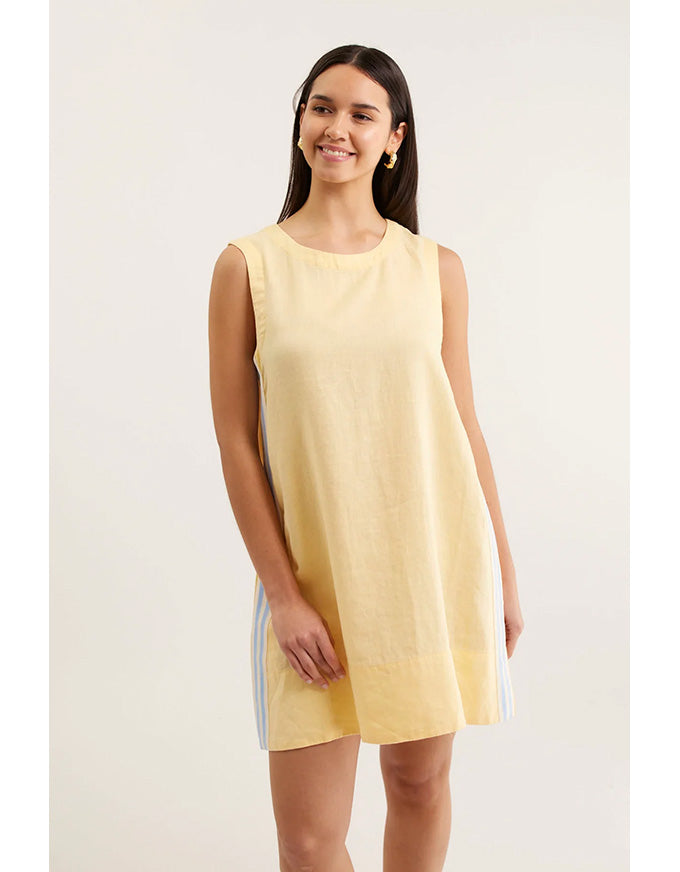 Vespa Linen Dress Lemon