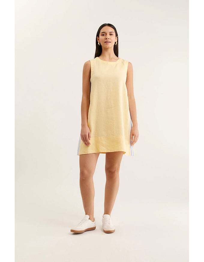 Vespa Linen Dress Lemon