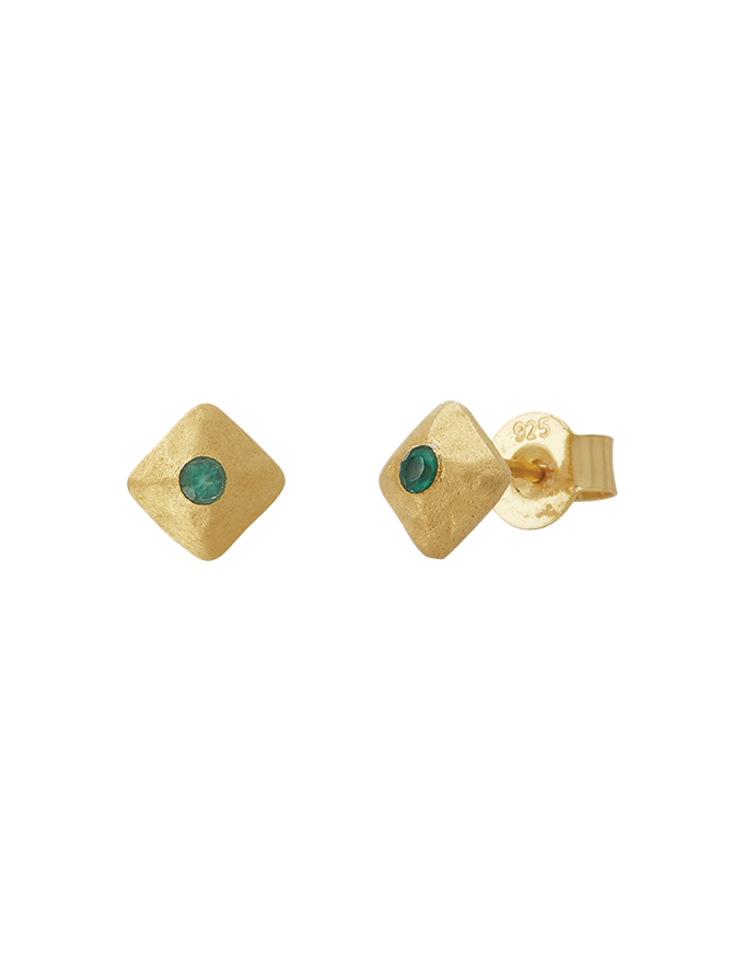 Wandering Soul Green Onyx Studs YGP