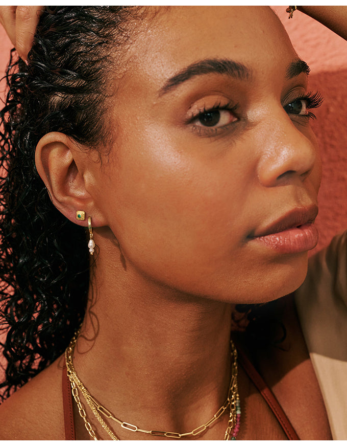 Wandering Soul Green Onyx Studs YGP