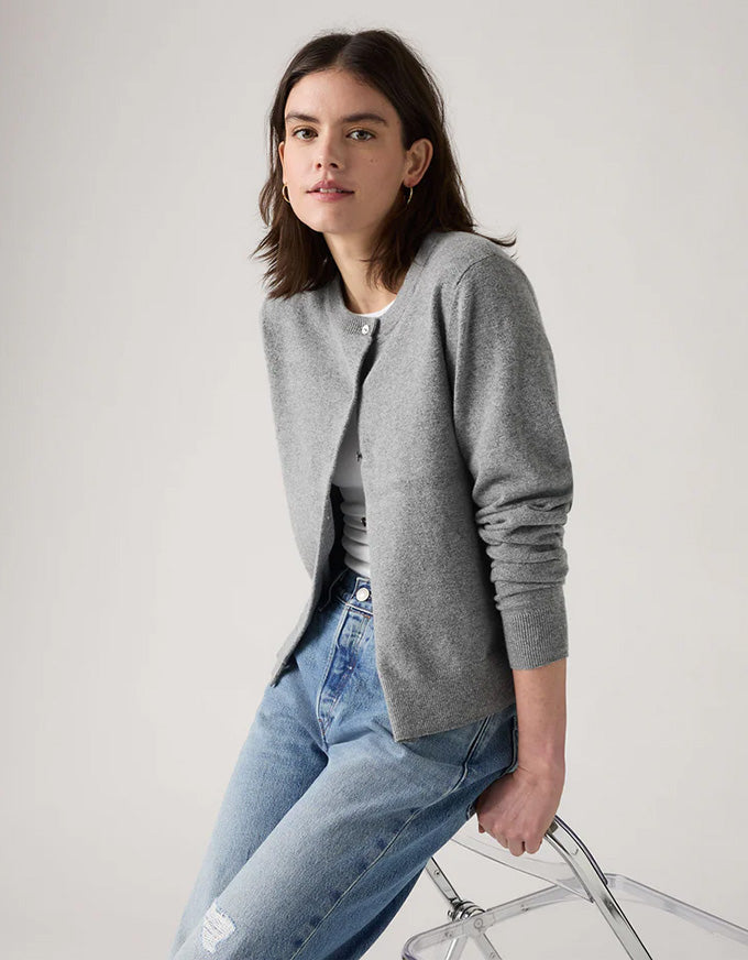 Supersoft Crew Cardi Dark Heather