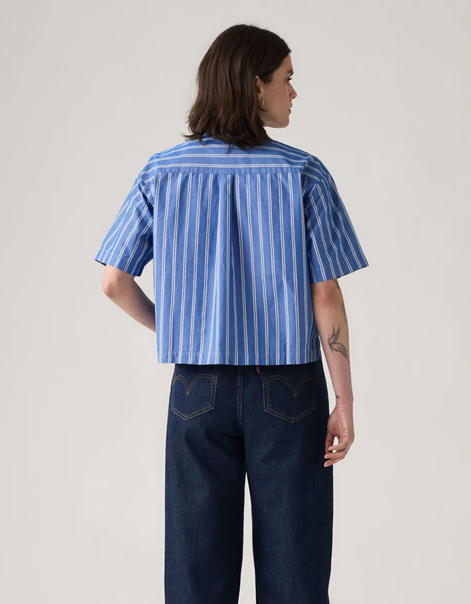 Harlie SS Cropped Shirt Double Dutch Stripe