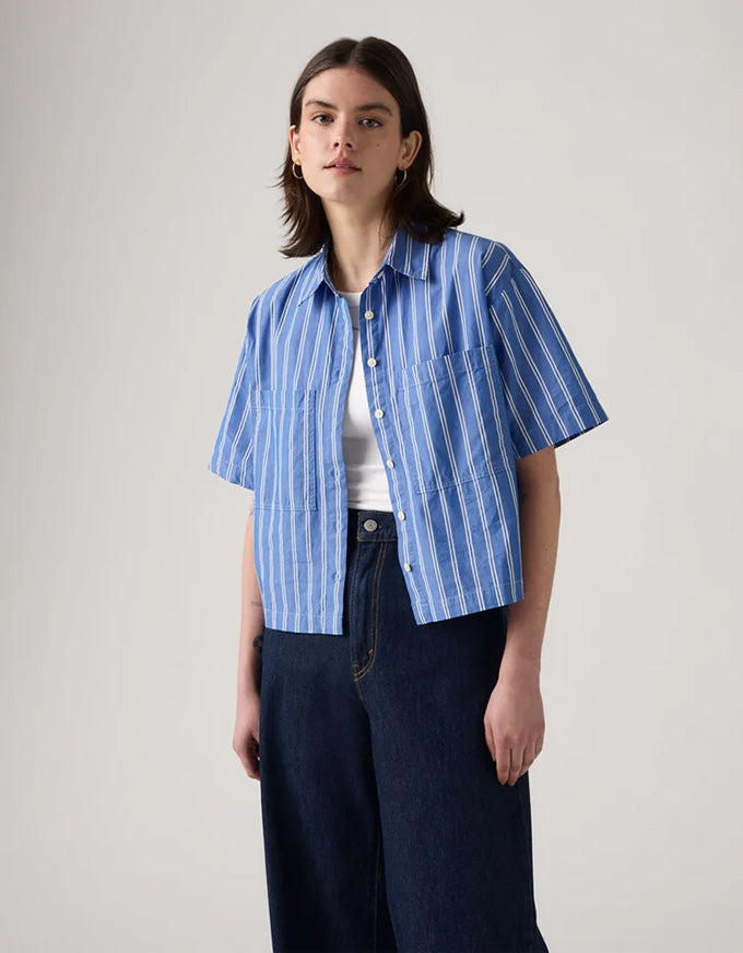 Harlie SS Cropped Shirt Double Dutch Stripe