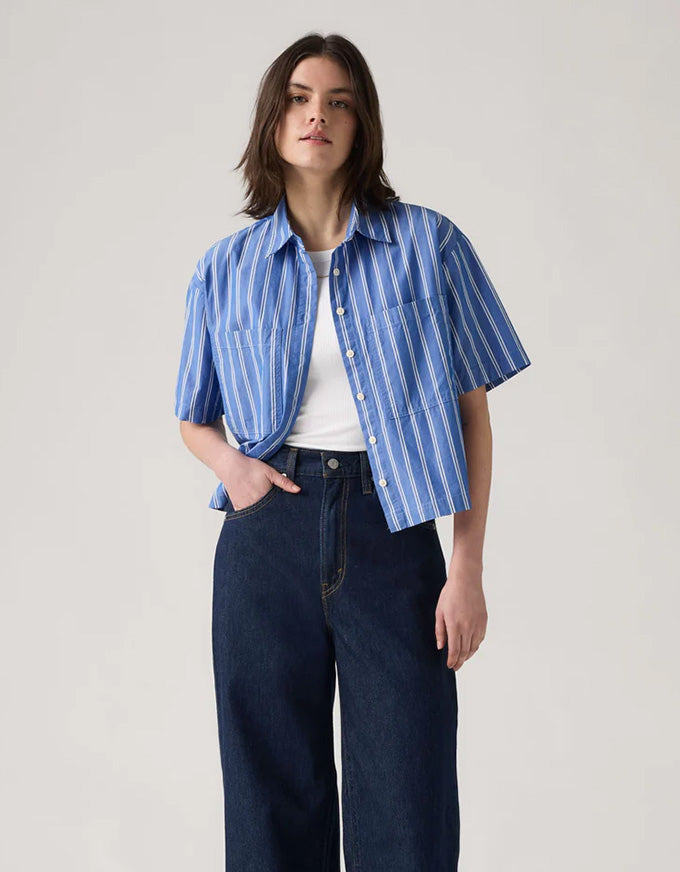Harlie SS Cropped Shirt Double Dutch Stripe