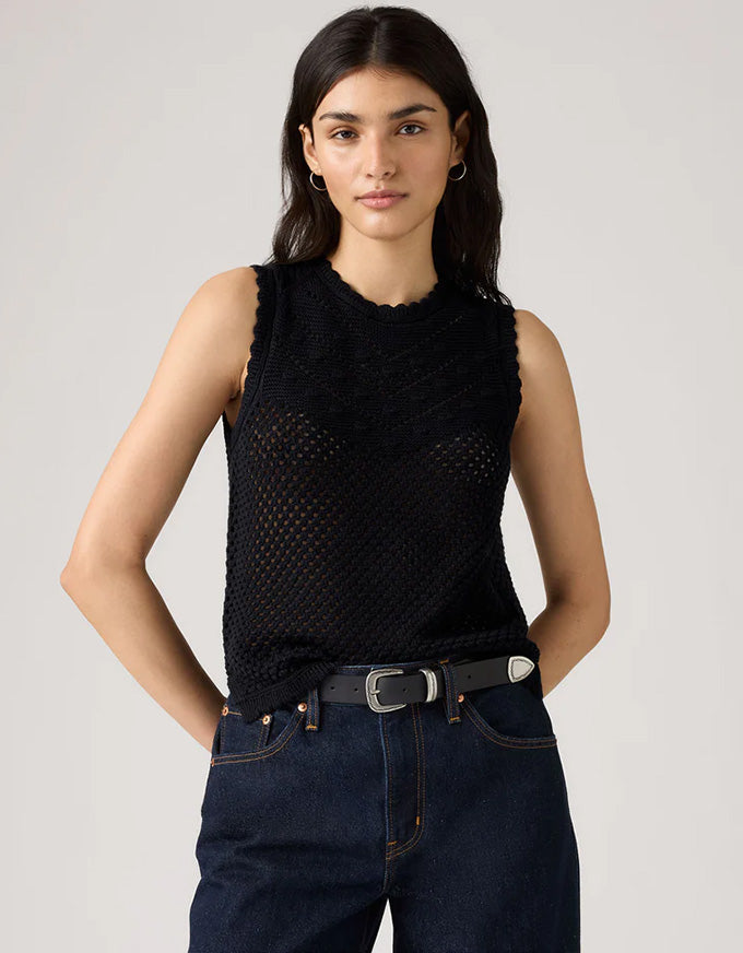 Adrienne Crochet Tank Anthracite