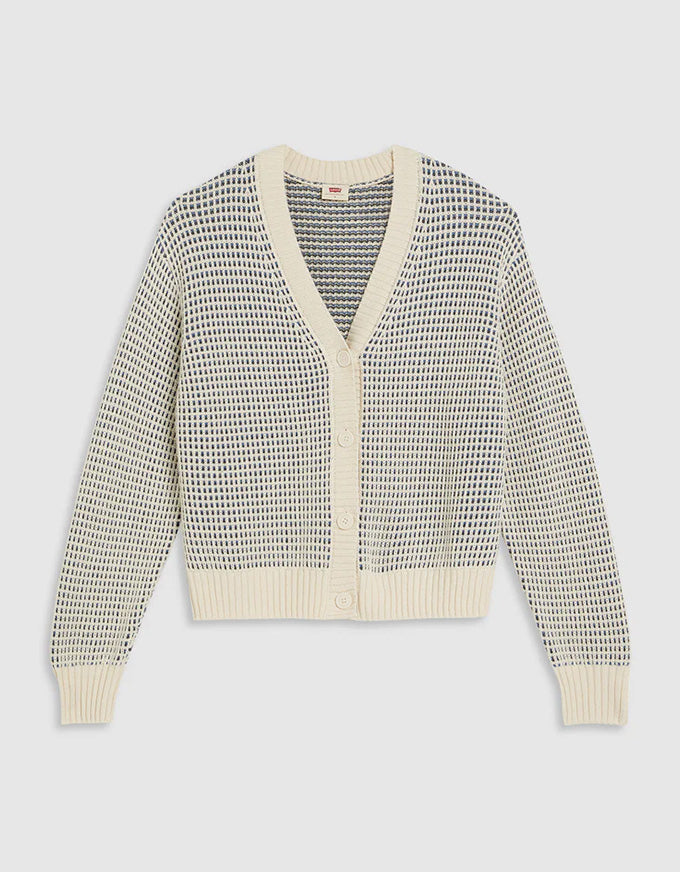 Snowflake Cardigan Butter Cream Stripe