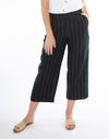 Wide Stripe Linen Pant Black/Putty