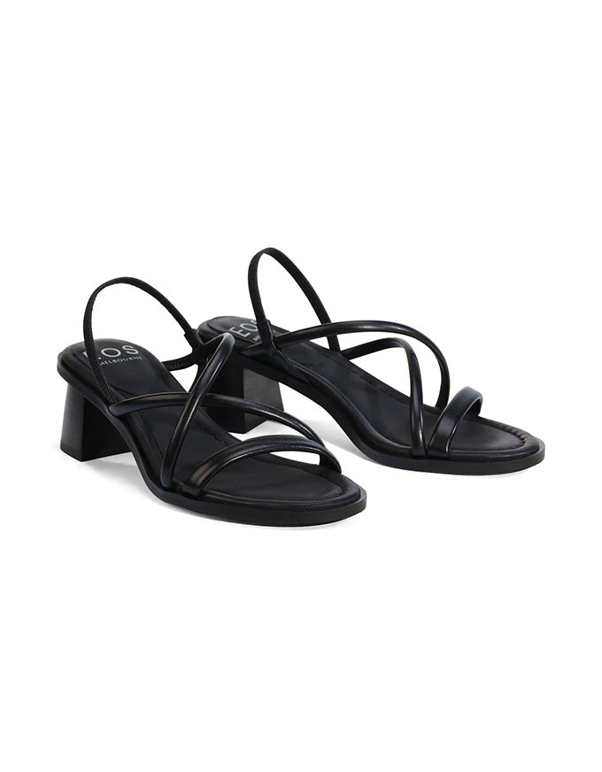 Winnie Heels Black Leather