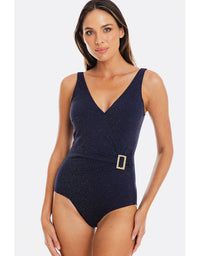 Luxe Navy Surplice One Piece