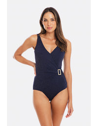 Luxe Navy Surplice One Piece