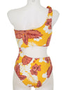 Yellow Floral Cut-out One Piece