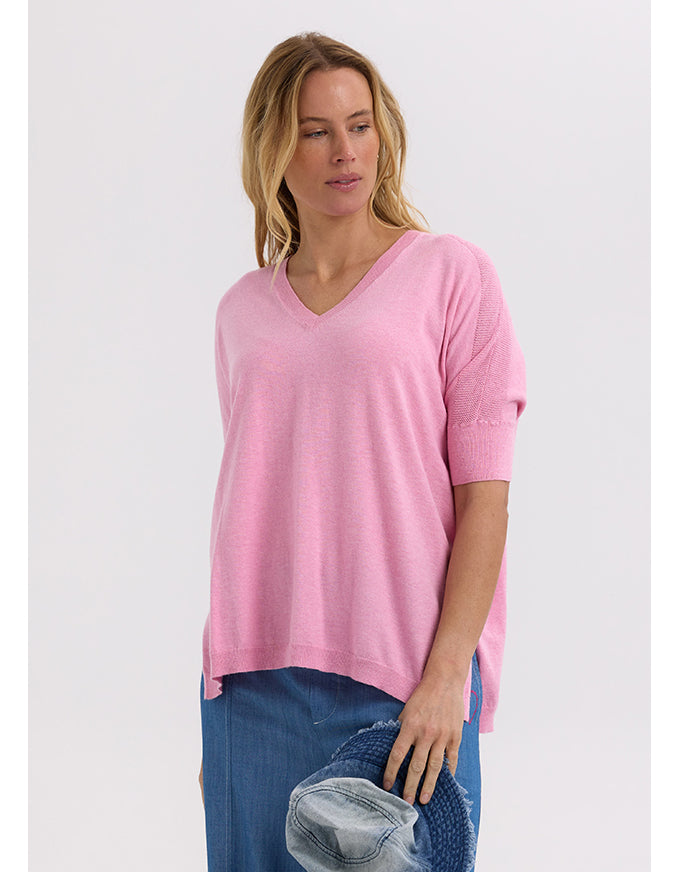 Pointelle Shoulder Top Fondant