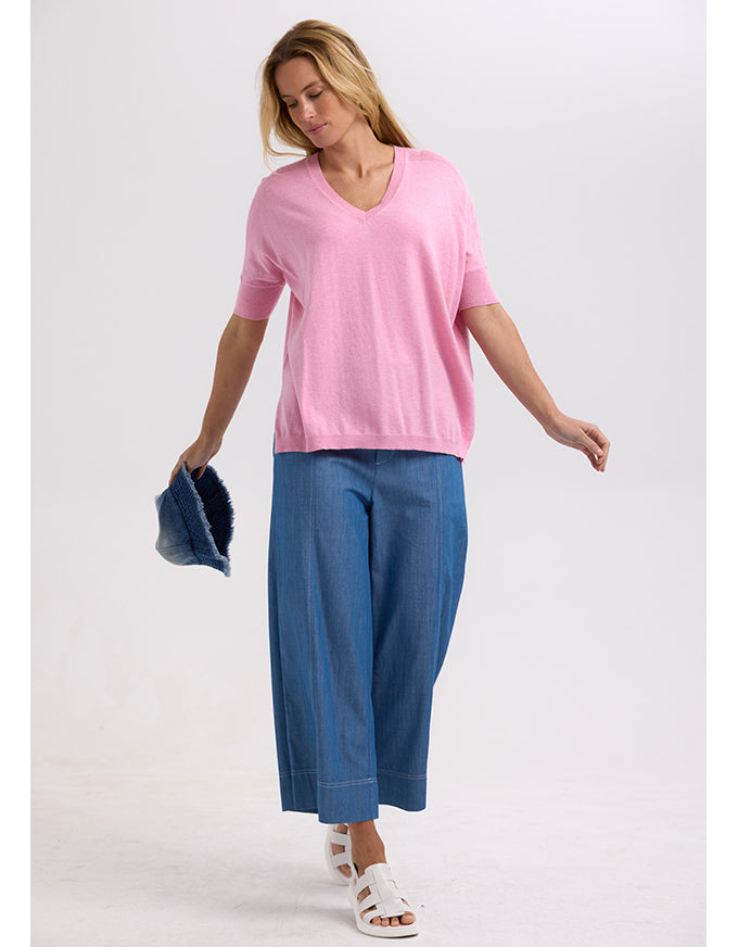 Pointelle Shoulder Top Fondant