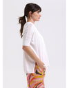 Pointelle Shoulder Top White