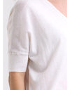 Pointelle Shoulder Top White