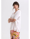 Pointelle Shoulder Top White
