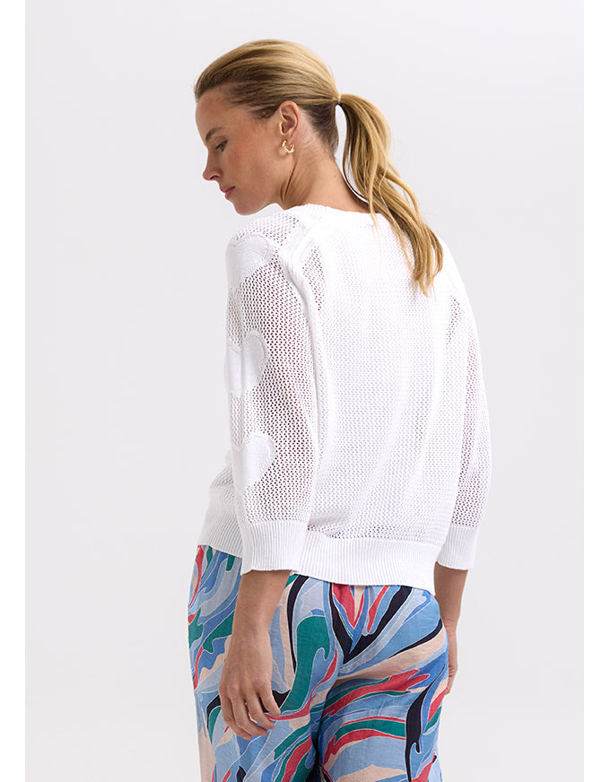Hearts On My Sleeve Knit White