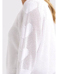 Hearts On My Sleeve Knit White