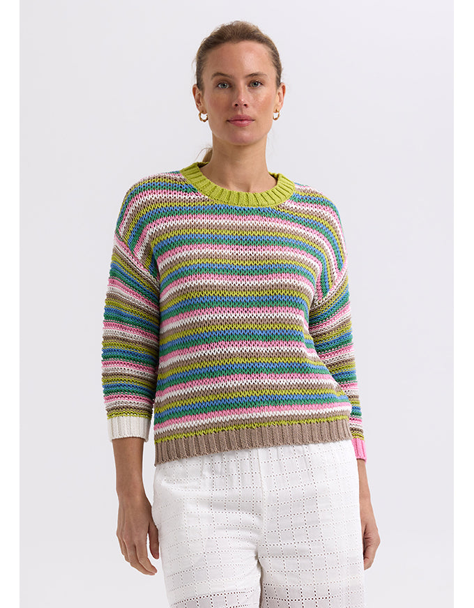 Chunky Stripe Jumper Chartreuse