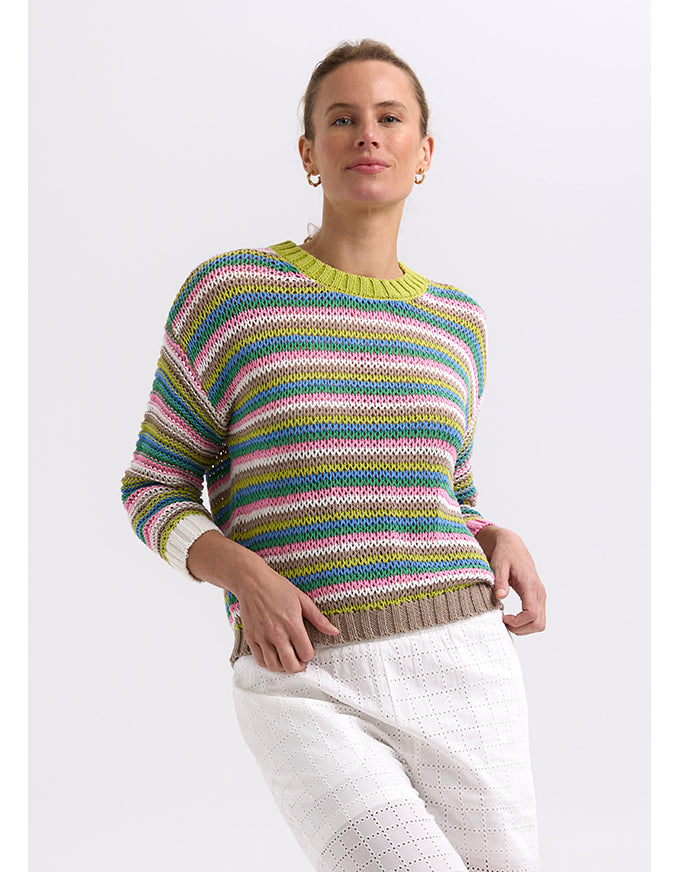 Chunky Stripe Jumper Chartreuse