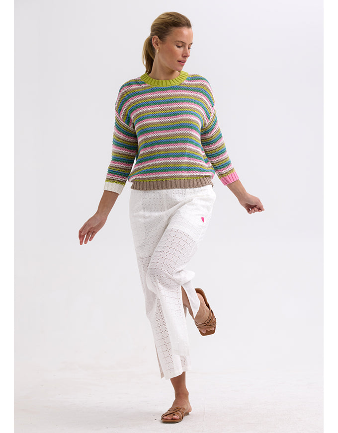 Chunky Stripe Jumper Chartreuse