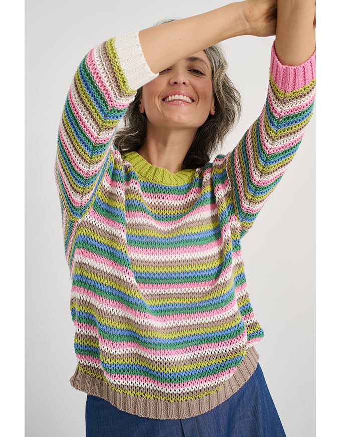 Chunky Stripe Jumper Chartreuse