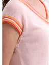 Chartreuse Stripe Trim Top Blush