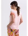 Chartreuse Stripe Trim Top Blush