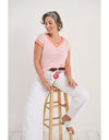 Chartreuse Stripe Trim Top Blush