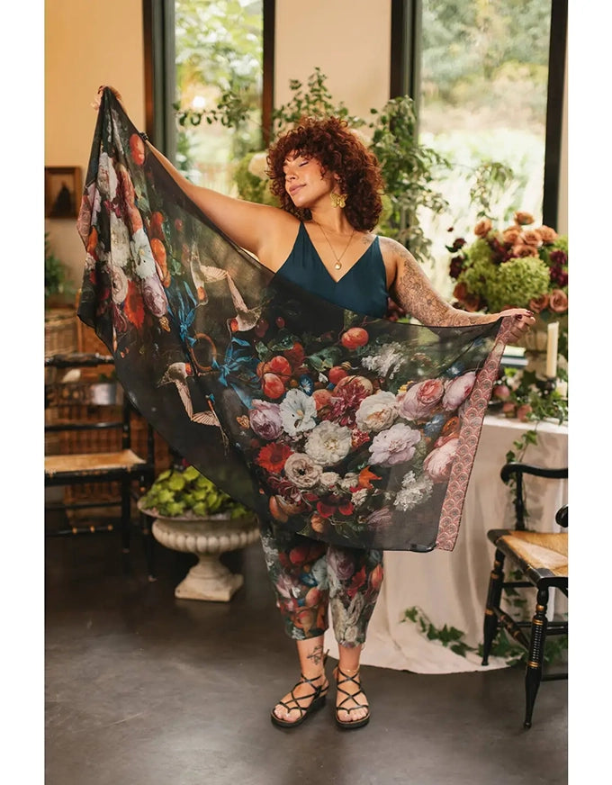 Flight Of Fancy Floral Bamboo Scarf