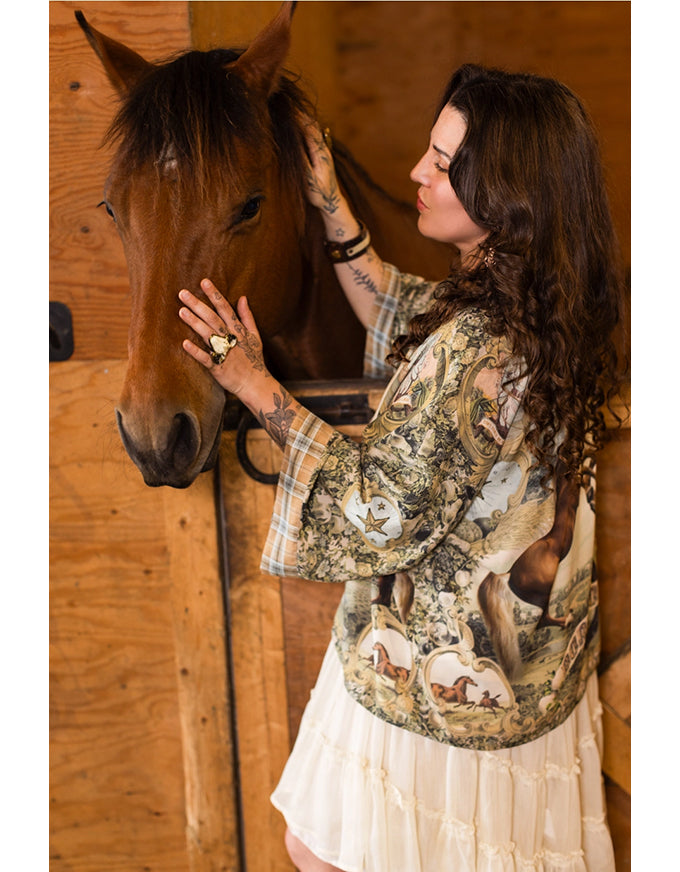 Born To Run Cropped Bamboo Kimono